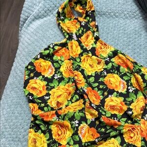 Zara Floral Bodysuit - Black and Yellow